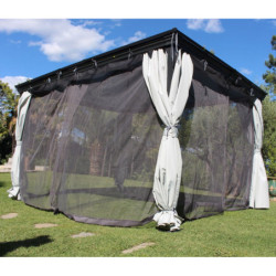 Kit de moustiquaires universelles pour tonnelle 300x300cm gris - MU3G - Couleurs du Monde