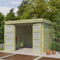 Chalet moderne Oregon 9,6m² en bois traité 28mm avec porte double vitrée - Gardenas