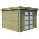Chalet moderne Oregon 9,6m² en bois traité 28mm avec porte double vitrée - Gardenas