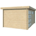 Chalet moderne Oregon 13,51m² en bois massif 28mm avec porte double vitrée+fenêtre - Gardenas
