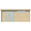 Chalet moderne Oregon 16,4m² en bois massif 28mm avec porte double vitrée+fenêtre - Gardenas