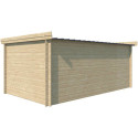 Chalet moderne Oregon 16,4m² en bois massif 28mm avec porte double vitrée+fenêtre - Gardenas