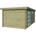 Chalet moderne Oregon 16,4m² en bois traité 28mm avec porte double vitrée+fenêtre - Gardenas