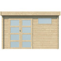 Chalet Moderne 11,84m² en bois massif 44mm avec porte double vitrée+2 fenêtres - Gardenas