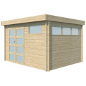 Chalet Moderne 11,84m² en bois massif 44mm avec porte double vitrée+2 fenêtres - Gardenas