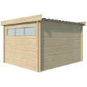 Chalet Moderne 11,84m² en bois massif 44mm avec porte double vitrée+2 fenêtres - Gardenas