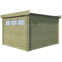 Chalet Moderne 11,84m² en bois traité 44mm avec porte double vitrée+2 fenêtres - Gardenas