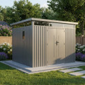 Abri de jardin en acier galvanisé Kosto 8,64m² + kit d'ancrage - X-Métal