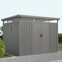 Abri de jardin en acier galvanisé Kosto 8,64m² + kit d'ancrage - X-Métal