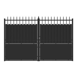 Portail battant plein en acier 300x200cm AMBRE - noir - ROY