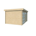 Chalet Moderne 13,8m² en bois massif 44mm avec porte double vitrée+2 fenêtres - Gardenas