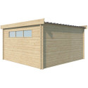 Chalet Modernе 17,39m² en bois massif 44mm avec porte double vitrée+2 fenêtres - Gardenas