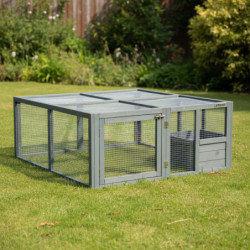 Enclos tortue en bois - L116xP109xH48cm - avec habitat - RUN OUT LUXE - Lifland