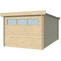 Chalet Modern 16,74m² en bois massif 44mm avec porte double vitrée+2 fenêtres - Gardenas