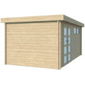Chalet Modern 16,74m² en bois massif 44mm avec porte double vitrée+2 fenêtres - Gardenas