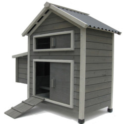 Poulailler en bois 125x66x113cm avec toit en PVC Maison des poules – Lifland