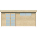 Chalet Moderne 21,09m² en bois massif 44mm avec porte double vitrée+2 fenêtres - Gardenas