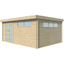 Chalet Moderne 21,09m² en bois massif 44mm avec porte double vitrée+2 fenêtres - Gardenas