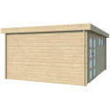 Chalet Moderne 21,09m² en bois massif 44mm avec porte double vitrée+2 fenêtres - Gardenas