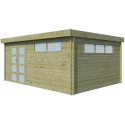 Chalet Moderne 21,09m² en bois traité 44mm avec porte double vitrée+2 fenêtres - Gardenas