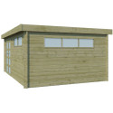 Chalet Moderne 21,09m² en bois traité 44mm avec porte double vitrée+2 fenêtres - Gardenas
