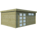 Chalet Moderne 21,09m² en bois traité 44mm avec porte double vitrée+2 fenêtres - Gardenas