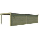Chalet Modern 21,09m² + extension 400cm en bois traité 44mm avec porte double vitrée+2 fenêtres - Gardenas