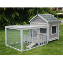 Clapier d’extérieur en bois 145x74x82cm gris Cottage Animals - Lifland