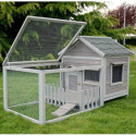 Clapier d’extérieur en bois 145x74x82cm gris Cottage Animals - Lifland