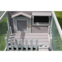Clapier d’extérieur en bois 145x74x82cm gris Cottage Animals - Lifland