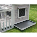Clapier d’extérieur en bois 145x74x82cm gris Cottage Animals - Lifland