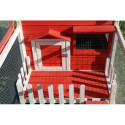 Clapier d’extérieur en bois 145x74x82cm corail Cottage Animals - Lifland