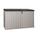 Coffre de jardin multifonctions en résine - Taupe - 2770L toit plat marron - Storaway plus 3XL  - Toomax