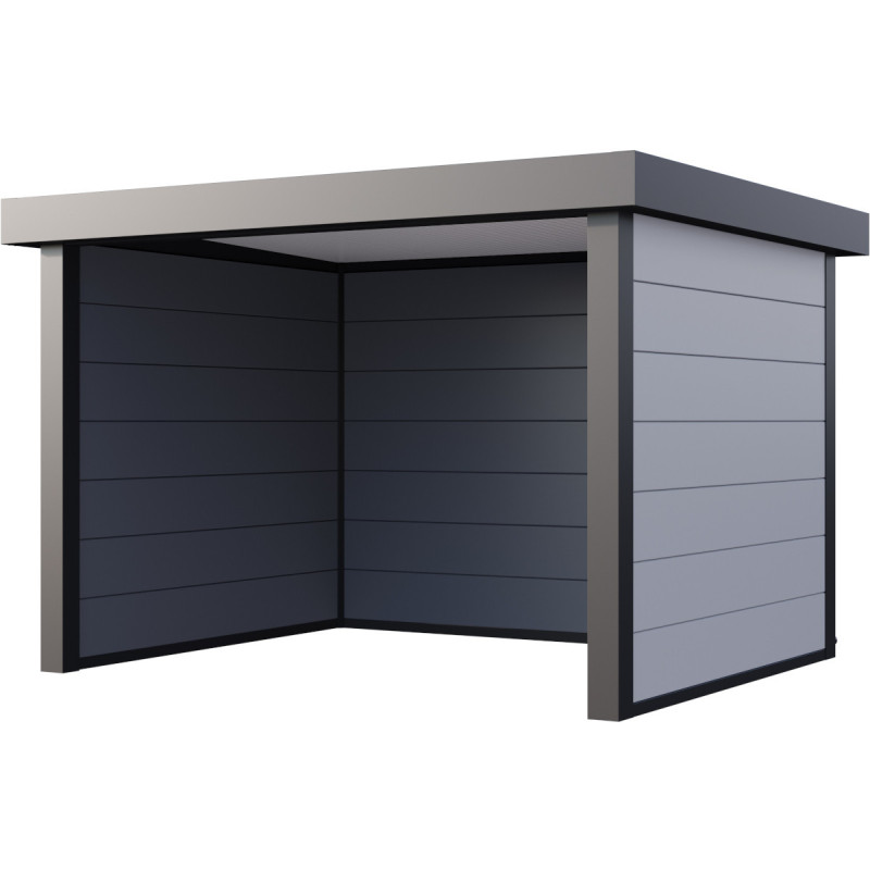 Auvent de jardin en acier galvanisé gris blanc 10,7m² Singolo 3630 - Telluria