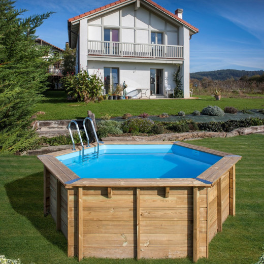 Piscine bois ronde Diam 400cm VANILLE 2 - Gré