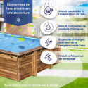 Bâche à bulles été - 400 µ - couleur bleue – pour piscine SAFRAN 2 – Gré