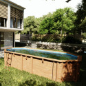 Piscine bois ovale 656x456cm AVOCADO - Gré