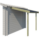 Abri bûches 194x140cm en bois traité et toit en acier - Gardenas