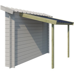 Abri bûches 194x140cm en bois traité et toit en acier - Gardenas