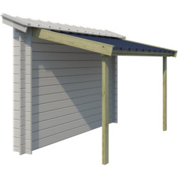 Abri bûches 294x140cm en bois traité et toit en acier - Gardenas