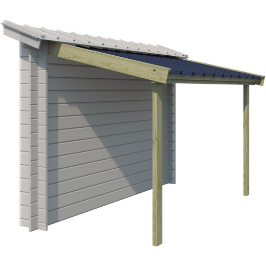 Abri bûches 294x140cm en bois traité et toit en acier - Gardenas