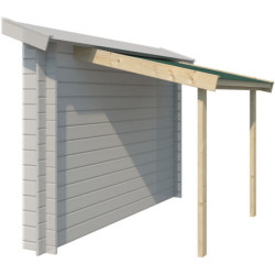 Abri bûches 194x140cm en bois massif et toit bitumé - Gardenas