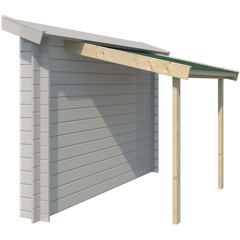 Abri bûches 194x140cm en bois massif et toit bitumé - Gardenas