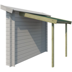 Abri bûches 194x140cm en bois traité et toit bitumé - Gardenas