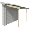 Abri bûches 294x140cm en bois massif et toit en acier - Gardenas