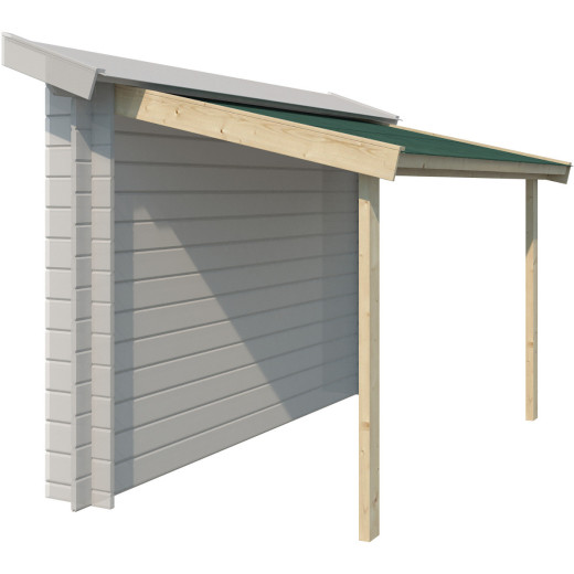 Abri bûches 294x140cm en bois massif et toit en acier - Gardenas