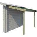 Abri bûches 294x140cm en bois traité et toit bitumé - Gardenas