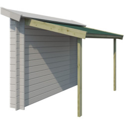Abri bûches 294x140cm en bois traité et toit bitumé - Gardenas