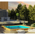 Piscine bois carrée 225x225cm CITY - Gré