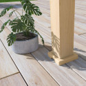 Pergola bioclimatique autoportante en alu aspect bois 3x4m - lames blanches - store latéral - Ombrea